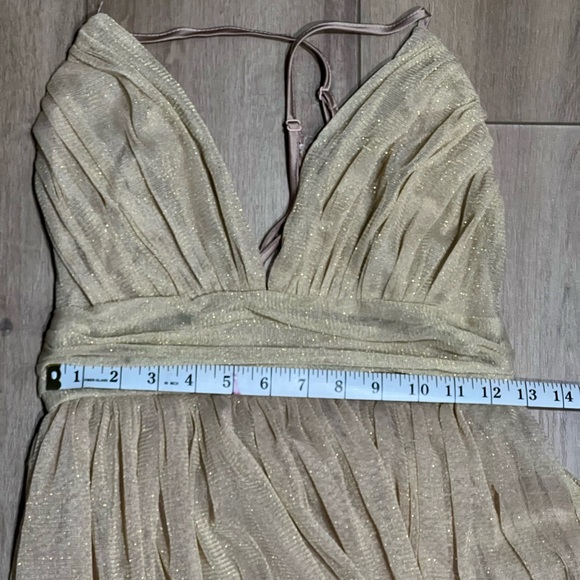 Dress Day Women’s Elegant Cream Gold Sparkle Evening Gown Dress Small - Picture 5 of 5